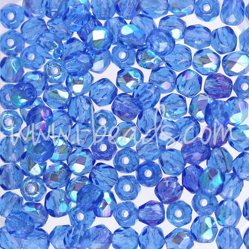 Buy Faceted pearls of boheme sapphire ab 4mm (100)