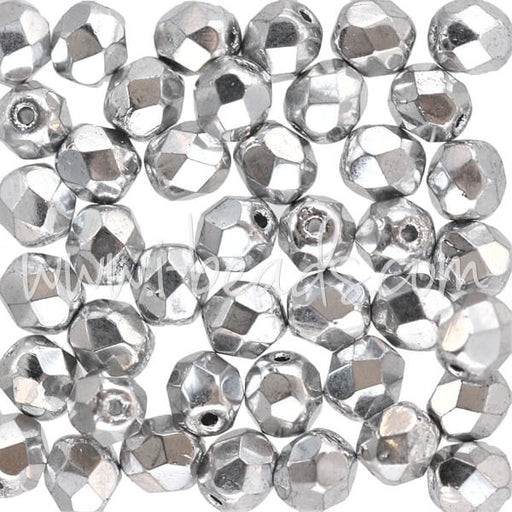 Buy Faceted Beads of Bohà¨me Silver 6mm (50)