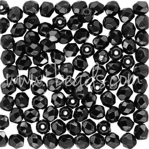 Buy Faceted beads of Bohàème Jet 4mm (100)