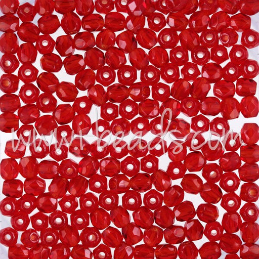 Buy Faceted pearls of bohemia siam ruby 3mm (50)