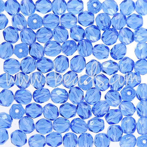 Buy Faceted Beads of Boheme Sapphire 4mm (100)