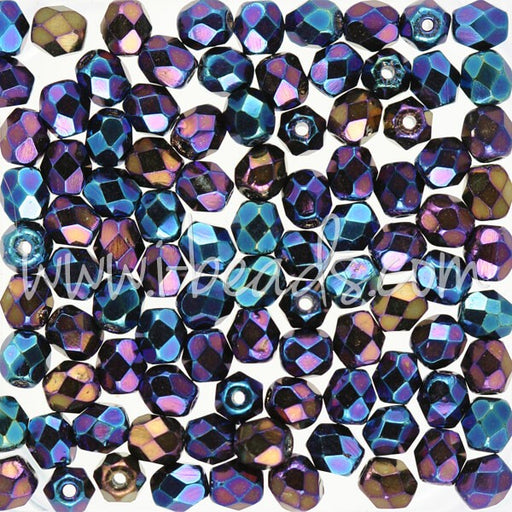 Buy Faceted pearls of boheme iris blue 4mm (100)
