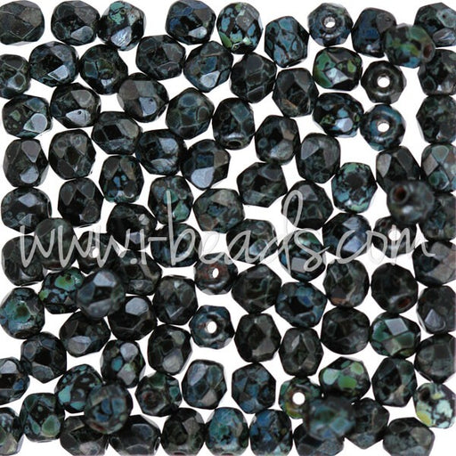 Buy Faceted beads of Bohàème Jet Picasso 4mm (100)