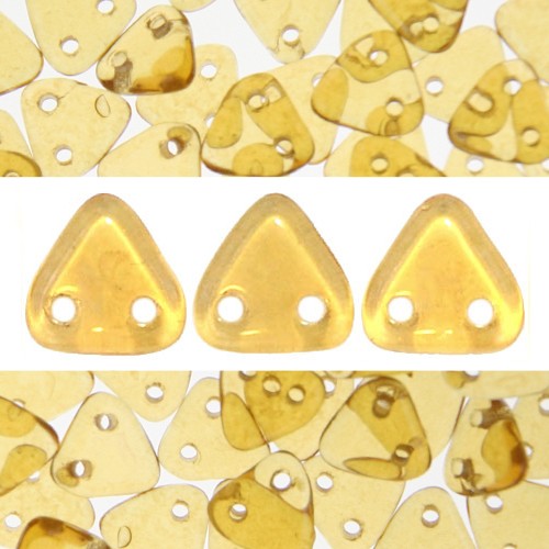 Achat Perles 2 trous CzechMates triangle topaz champagne luster 6mm (10g)