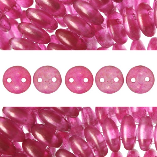 Buy Pearls 2 holes CzechMates lightil halo madder pink 6mm (50)