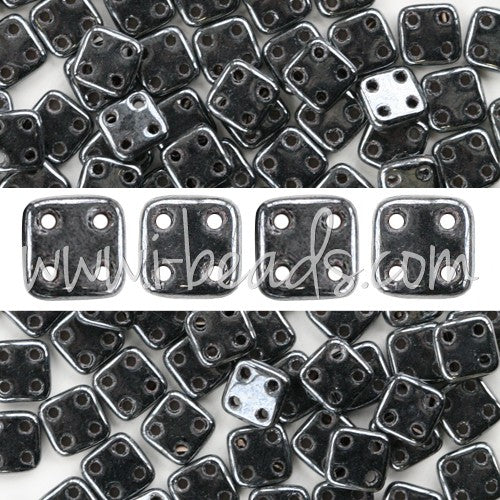 Buy Beads 4 hole czechmates quadrofile 6mm hematite (10g)