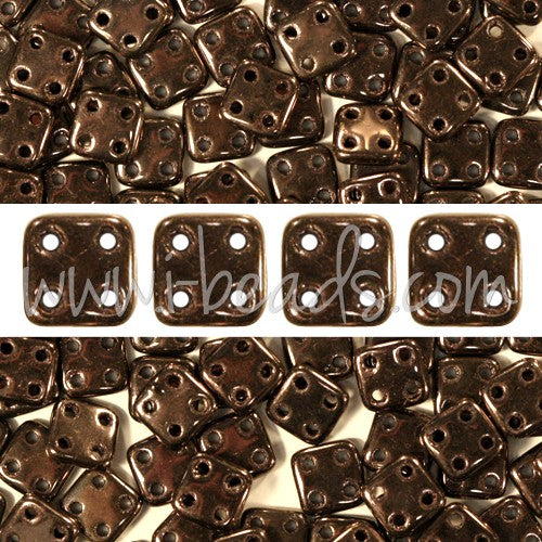 Buy Beads 4 holes Czechmates quadrofile 6mm Dark bronze (10g)