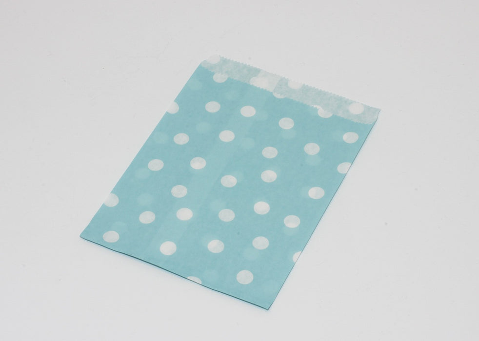 Creez avec sachet cadeau en papier bleu turquoise à pois 13x18cm