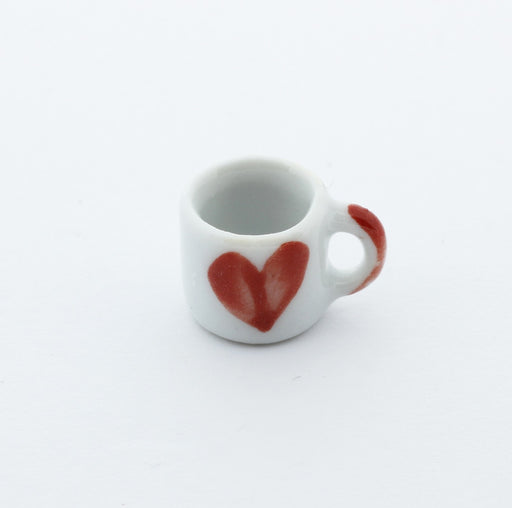 Buy miniature red heart mug in polymer pase - gourmet decoration pate fimo