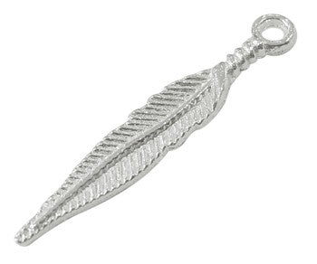 Buy Silver Color Feather Pendants 29x5mm (X10)