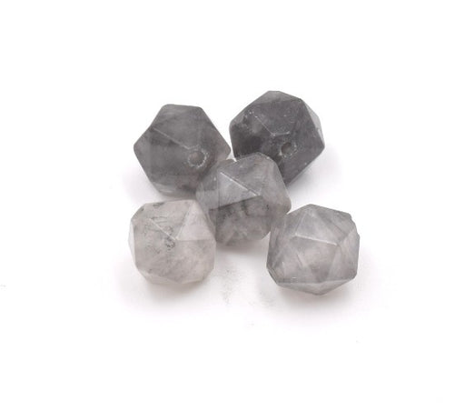 Buy Gray Natural Quartz Beads, Polygon, Facet, 10x9 mm, Hole: 1 mm (X3 Units)