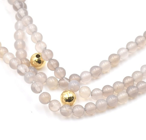 Acheter Perles rondes agate grise 4mm sur fil 39 cm (1)