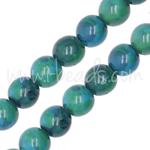 Buy Round beads azurite chrysocolle 8mm on wire (1)