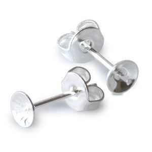 Buy Earlings for beads to mount 6mm silver plated metal (2)