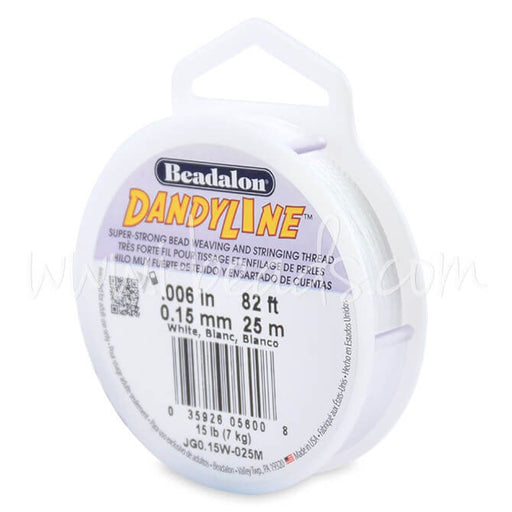Buy Beadalon Wire Nylon Braided White Dandyline 0.15mm. 25m (1)