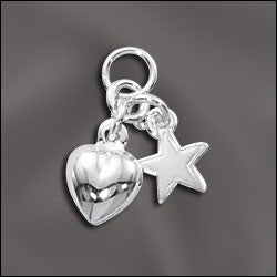 Buy Charm heart and silver star 925 8mm (1)