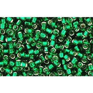 Achat au détail cc36 perles Toho treasure 11/0 silver lined green emerald (5g)