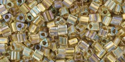 Buy cc262 - perles Toho triangle 2.2mm inside colour crystal/gold lined (10g)