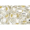 Vente en gros cc21 perles de rocaille Toho 3/0 silver lined crystal (10g)