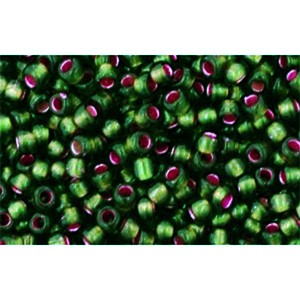 Buy cc2204 - perles de rocaille Toho 11/0 silver lined frosted olivine/pink (10g)