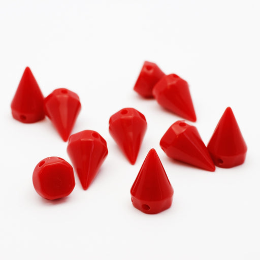 Buy Pearls Rivets X10 Red Spike Resin - 10x15mm