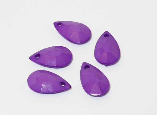 Buy X5 Purple Beads Drops Faceted Team Shaped 20x12mm