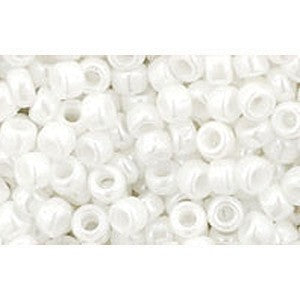 Buy cc121 - 8/0 opaque rockery beads lustered white (10g)