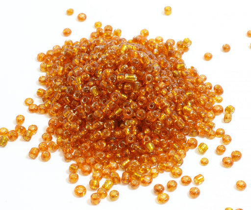 Achat au détail Lot de perles rondes en verre orange 15g