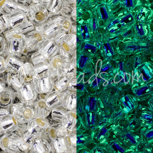 Buy ccPF2700S - perles de rocaille Toho 11/0 Glow in the dark silver-lined crystal/glow green permanent finish (10g)