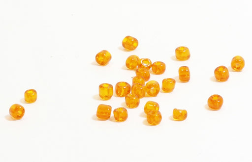 Buy Set of 15g round glass pearls - Orange - 4x3,5mm -