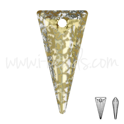 Pendentif Cristal 6480 spike Crystal Gold patina effect 18mm (1) - LaMercerieDesCopines