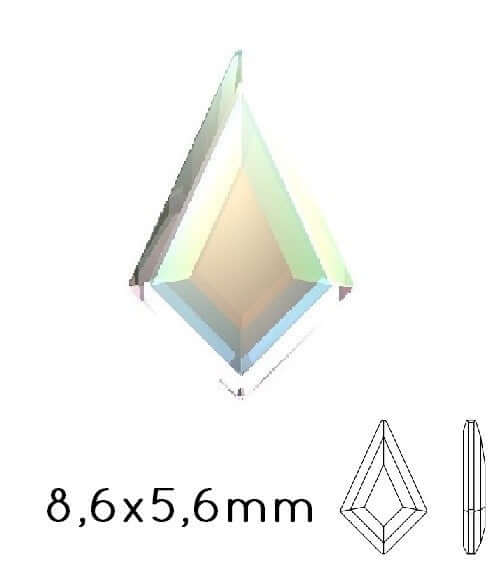 Buy 2771 cristal flat back KITE rhinestones crystal AB 8.6x5.6mm (5)