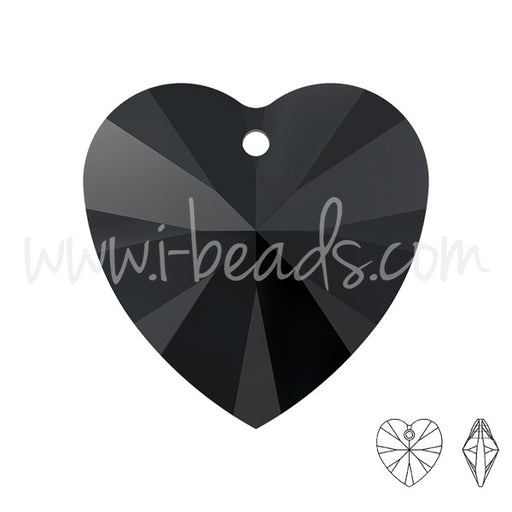 Buy Heart Pendant Crystal Jet 18mm (1)