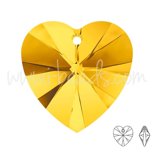 Buy Heart Pendant Crystal Light Topaz 18mm (1)