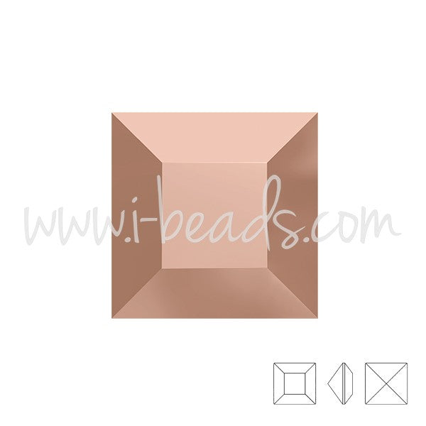 Cristal Elements 4428 Xilion square crystal rose gold 6mm (2) - LaMercerieDesCopines
