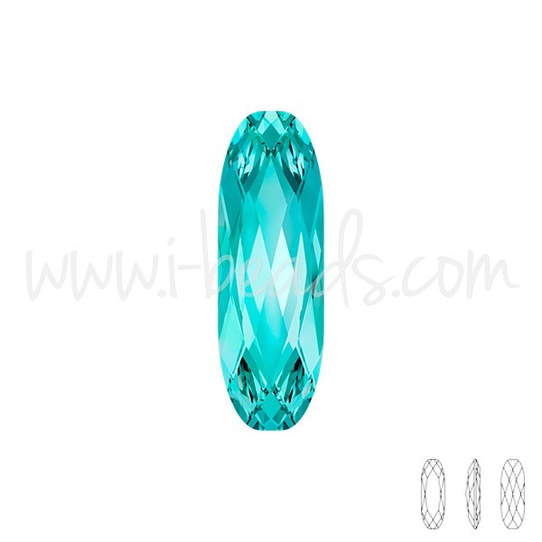 Cristal 4161 long classical oval light turquoise 15x5mm (1) - LaMercerieDesCopines