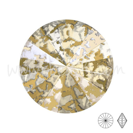 Buy Rivoli crystal 1122 Crystal Gold patina effect 10mm-ss47 (2)