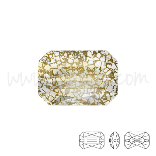 Buy Perle cristal 5515 Emerald cut crystal gold patina 14x9.5mm (1)