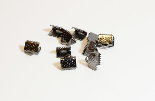 Buy Ribbon Tips X10 Black Gunmetal 8mm - Claw Clasps