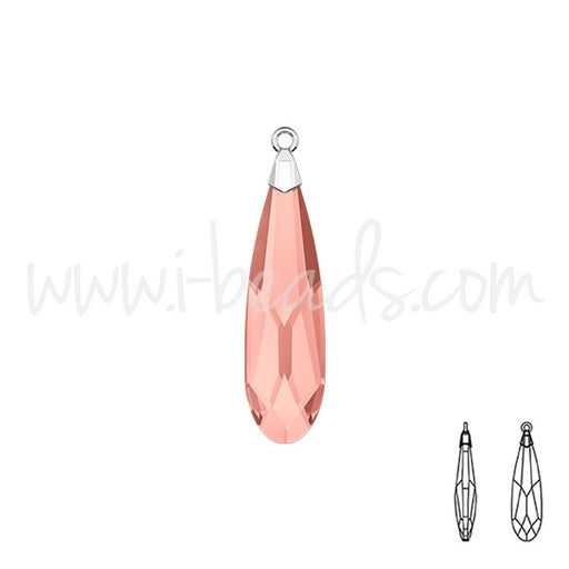 Buy Pendentif cristal 6533 raindrop blush rose rhodium 17.5mm (1)