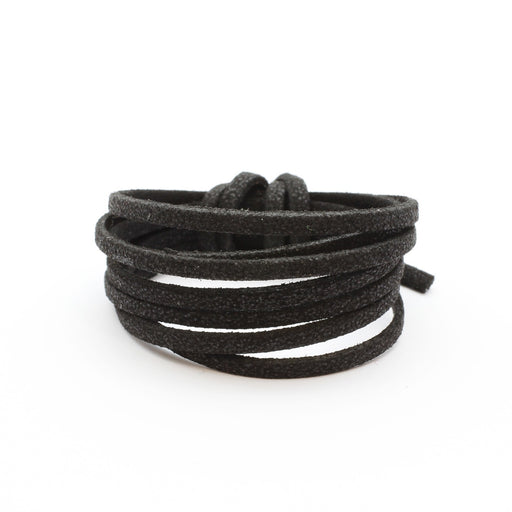 Buy suede imitation black suede leather 3mm - suede cord per metre