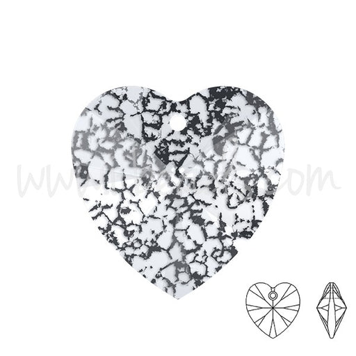 Pendentif coeur Cristal 6228 crystal black patina effect 10mm (1) - LaMercerieDesCopines
