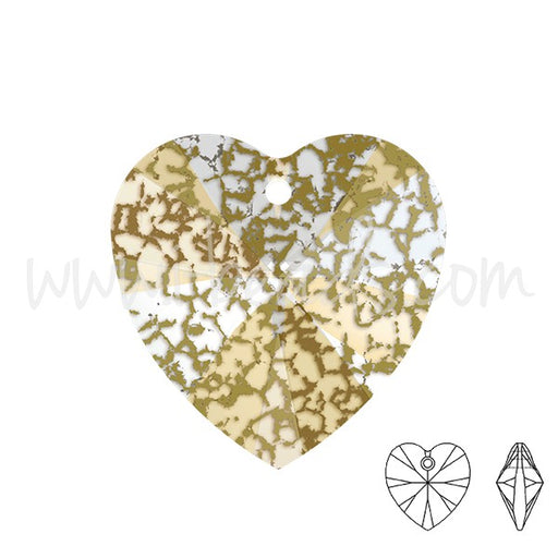 Buy Crystal Heart Pendant 6228 Crystal Gold Patina Effect 10mm (1)