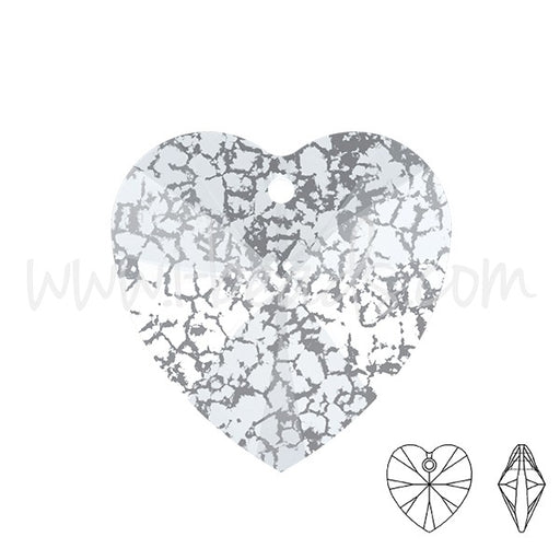 Buy Pendentif coeur cristal 6228 crystal silver patina effect 10mm (1)