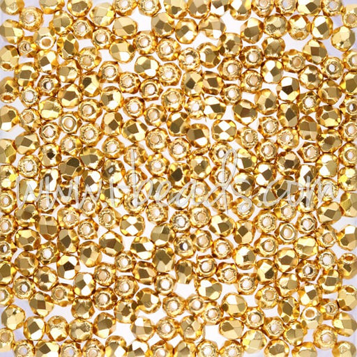 Buy Perles facettes de boheme gold plated 24K 2mm (50)