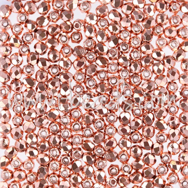 Acheter en gros Perles facettes de boheme copper penny 2mm (50)