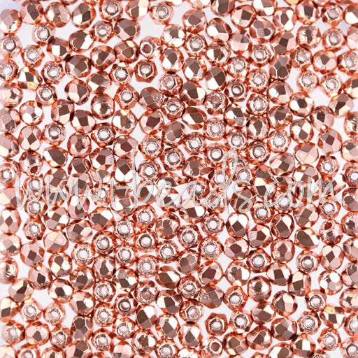 Buy Faceted pearls of bohemian copper penny 2mm (50)