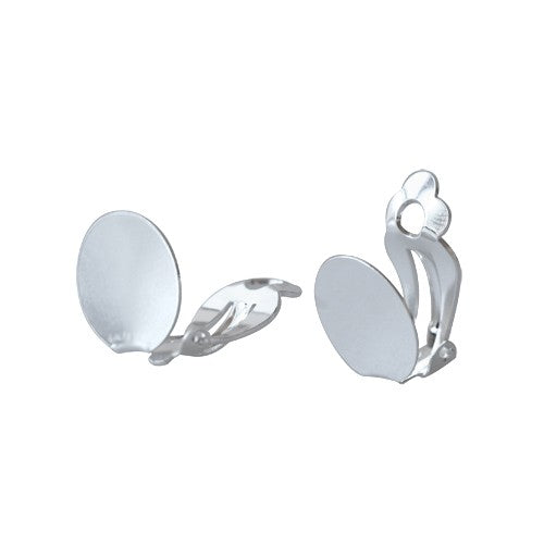 Buy 13mm silver plated brass clip earrings (2)