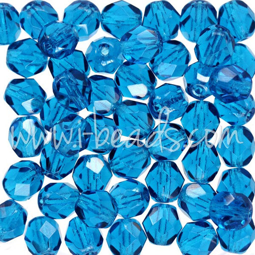 Creez Perles facettes de bohàÂ¨me capri blue 6mm (50)