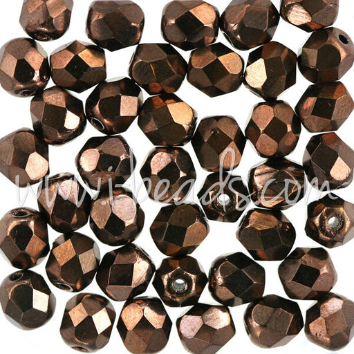 Buy Faceted beads of bohemian dark bronze 6mm (50)